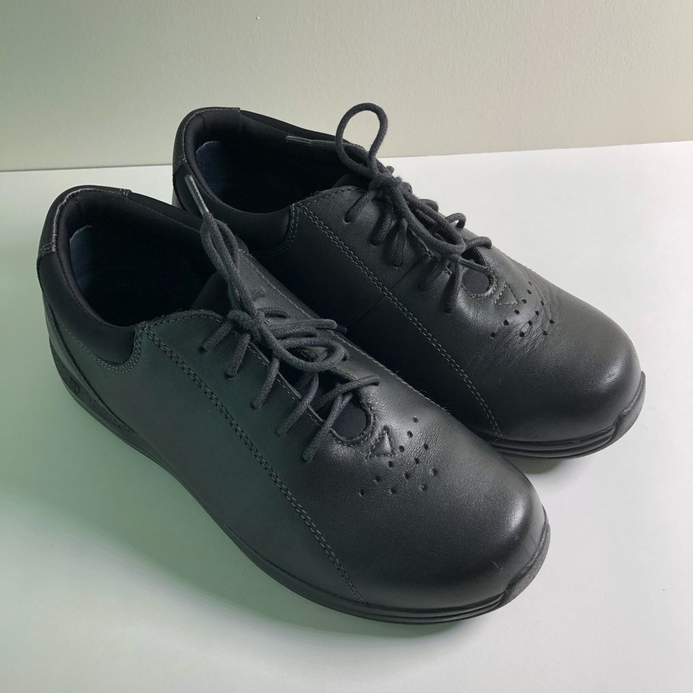 Drew Tulip Oxford Flats Black Leather Orthopaedic Shoes Women's Size 7.5